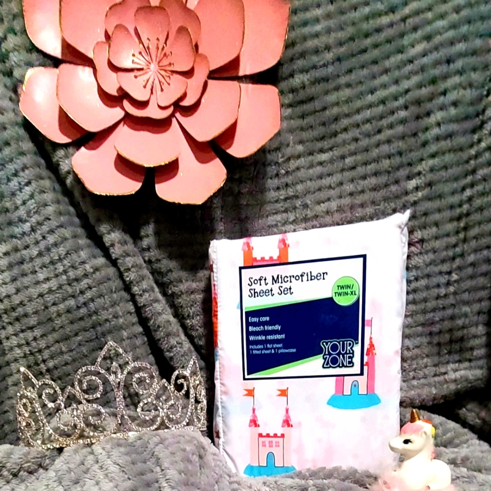Soft Microfiber Twin Sheet Set with Castles